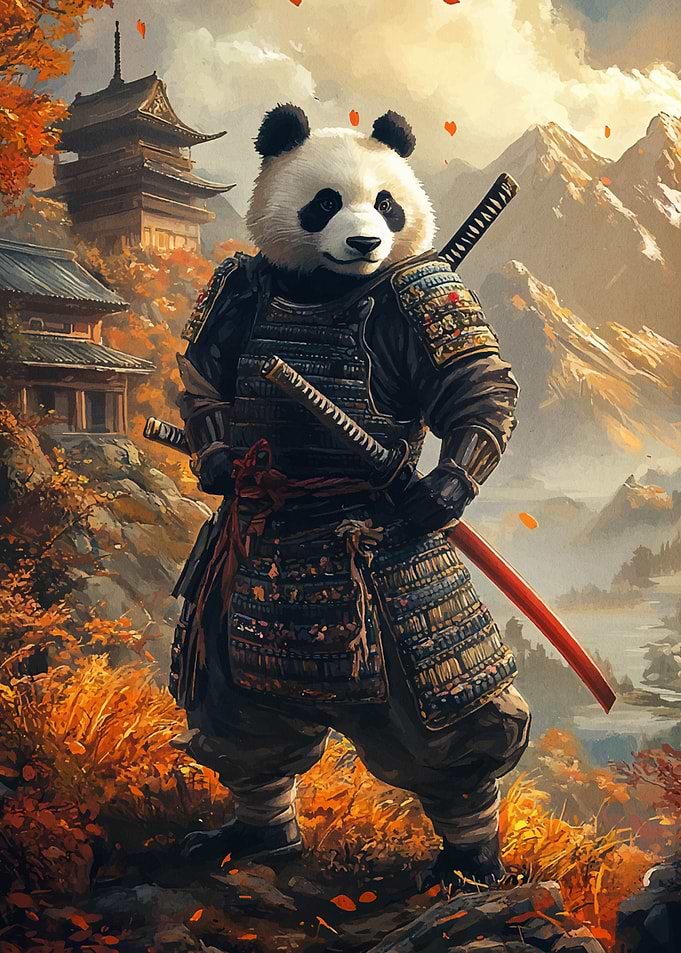 Panda Samurai Warrior