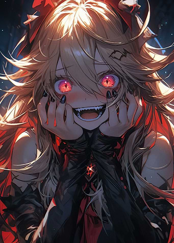 Anime Girl with Red Eyes