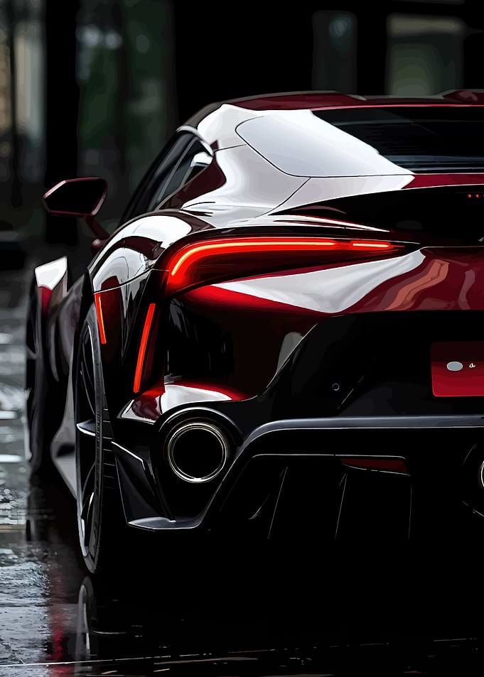 Red Sports Car Rear View