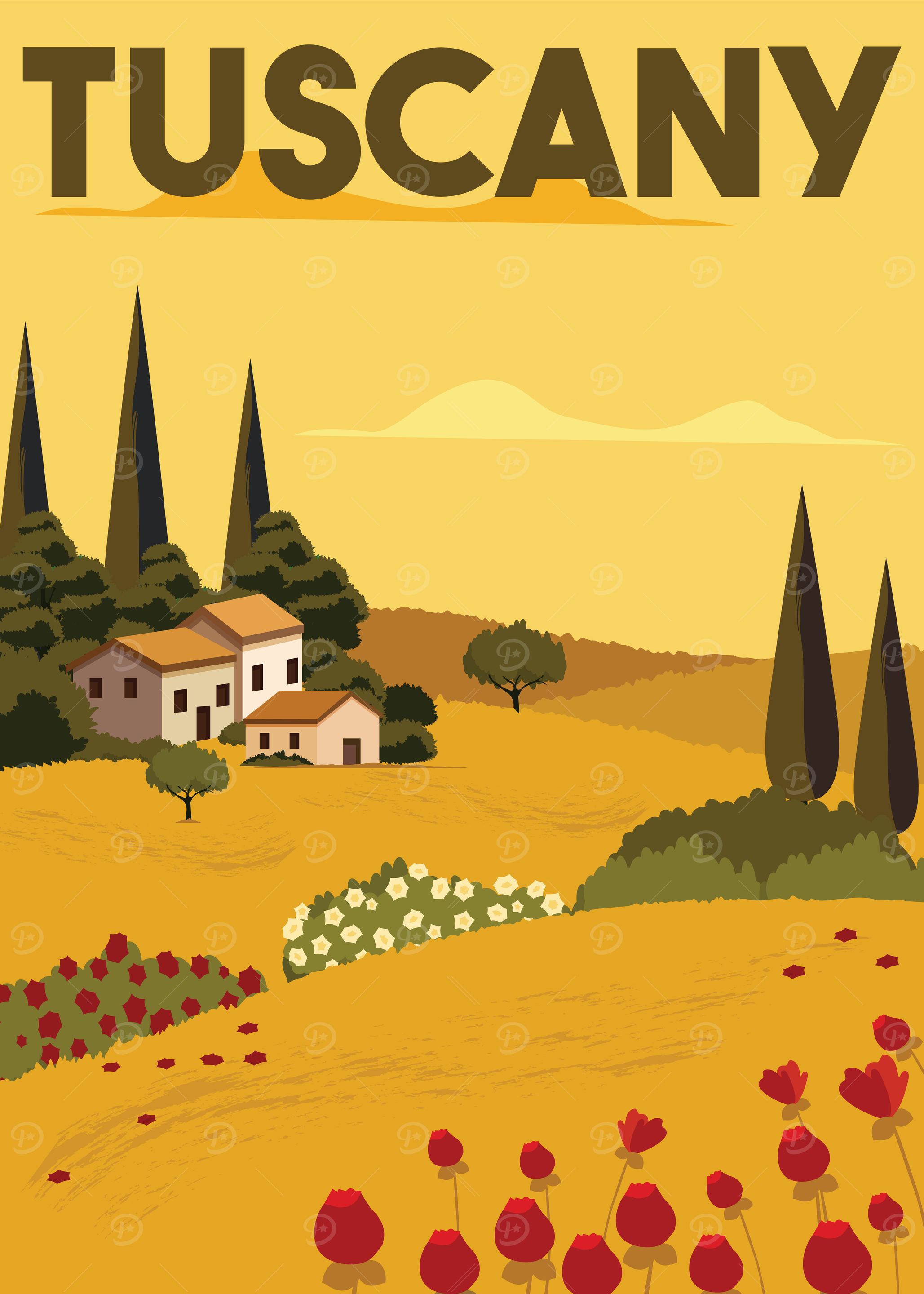 Tuscany Landscape Poster