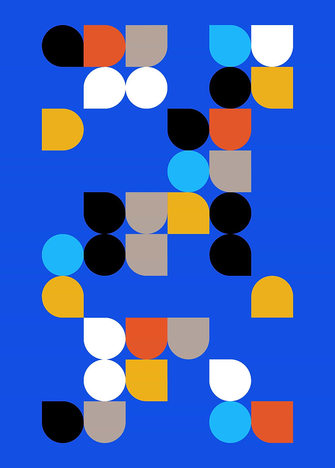 Abstract Geometric Bauhaus Art