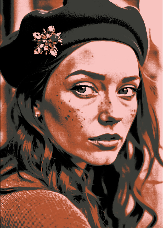 Woman in Beret Portrait
