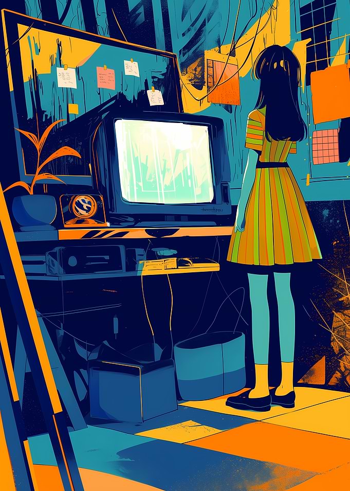 Girl Watching TV