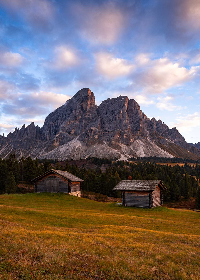 Mountain Cabins at Sunset