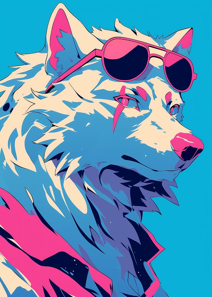 Cool Wolf in Sunglasses
