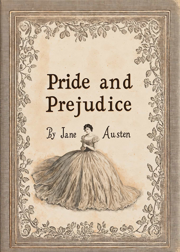 Pride and Prejudice Jane Austen Brown Book Cover