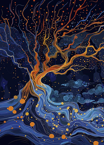 Abstract Tree with Stars