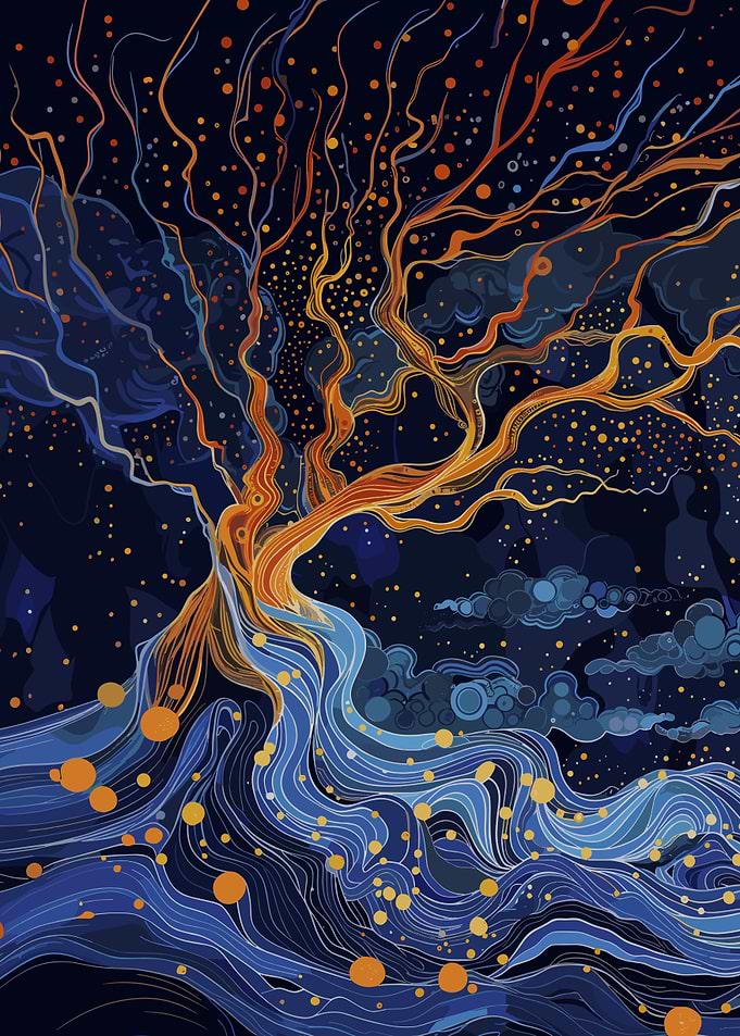 Abstract Tree with Stars