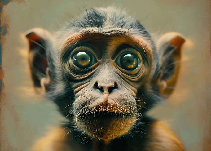 Curious Monkey Portrait