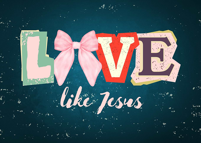 Love Like Jesus Valentine's Coquette Bow Poster