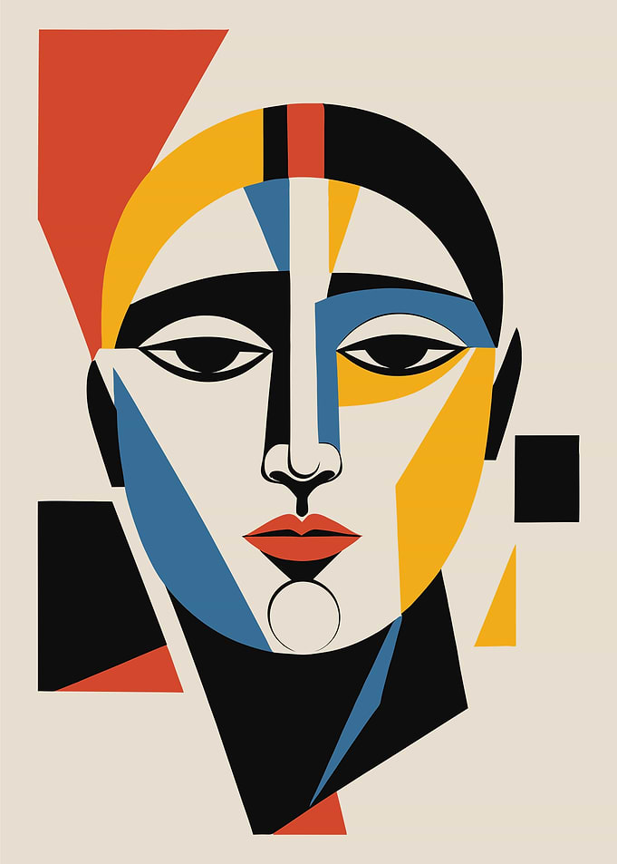 Abstract Geometric Bauhaus Portrait