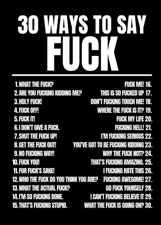 30 Ways to Say Fuck