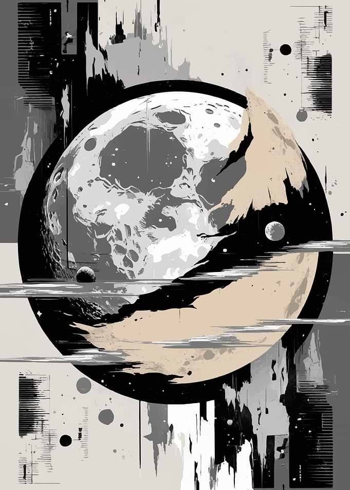 Abstract Moon Art