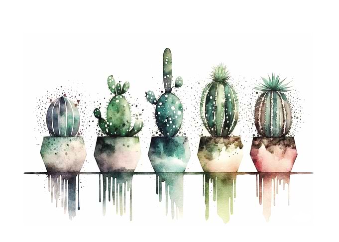 Watercolor Cactus Collection