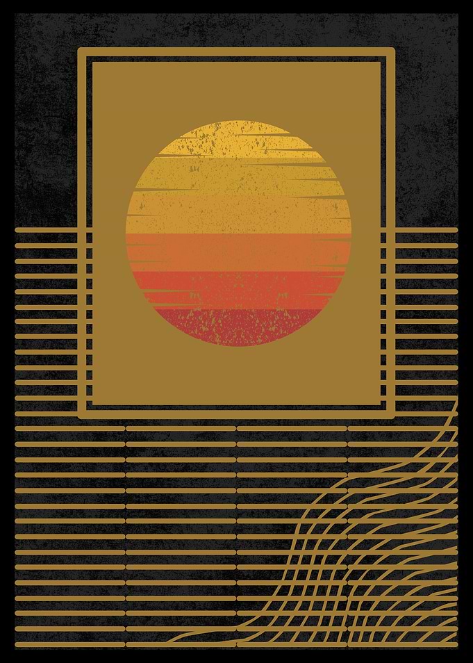 Retro Sunset Art Print