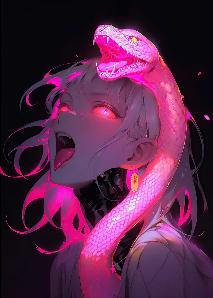 Anime Girl with Snake