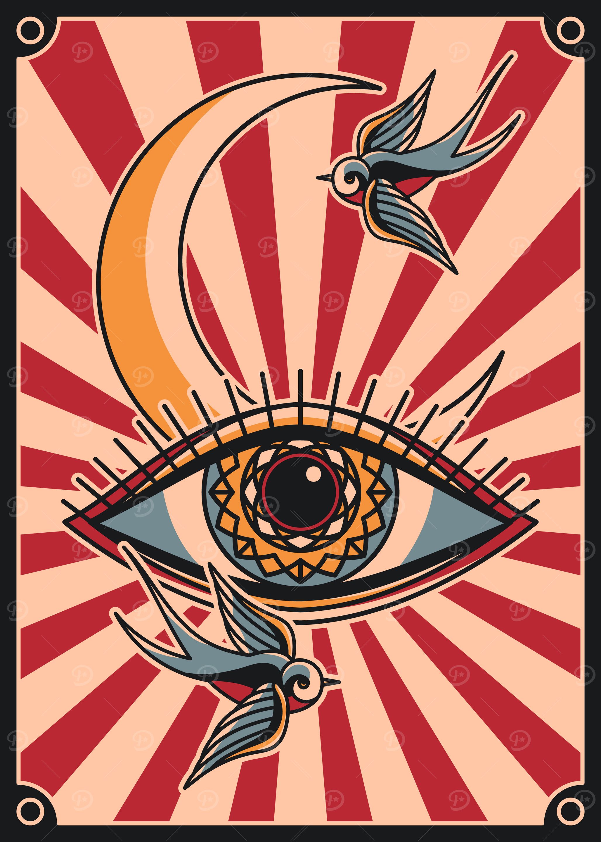 All-seeing eye vintage art