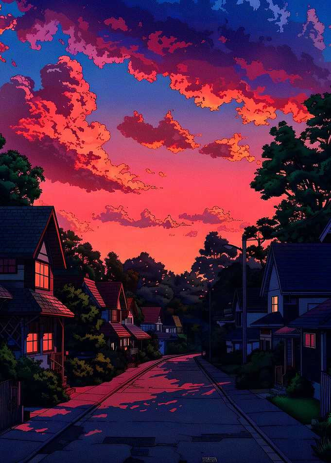 Sunset Street Scene