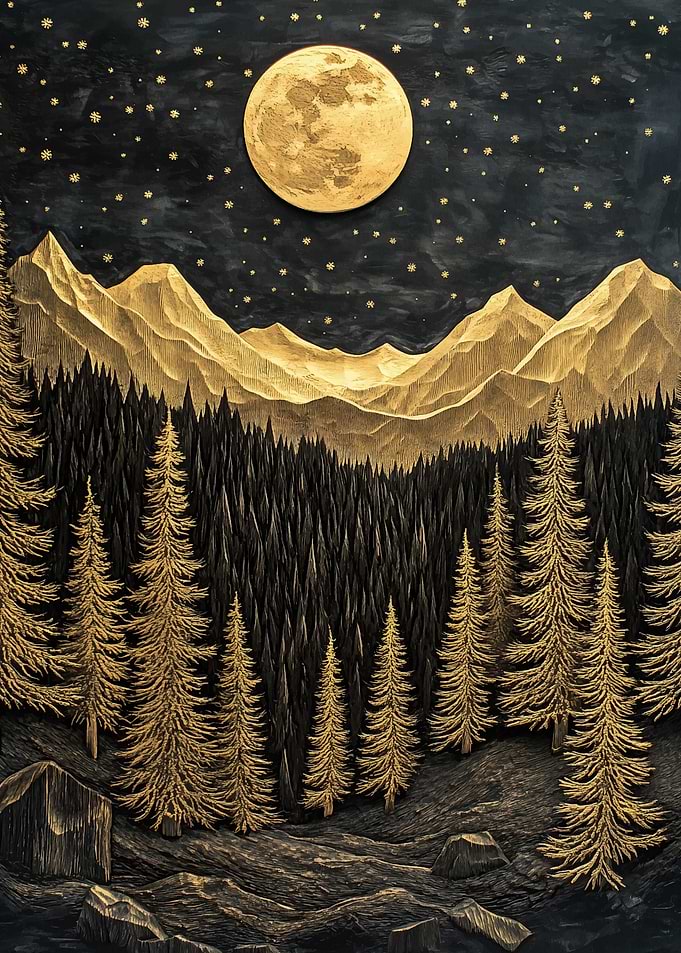 Golden Night Forest