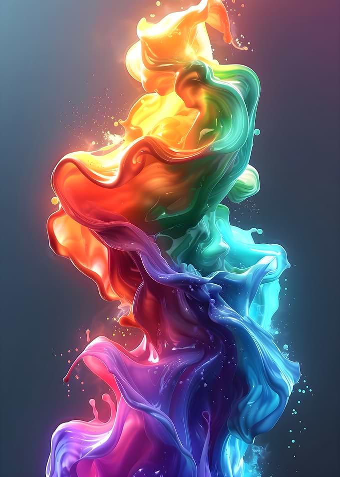 Rainbow Liquid Splash