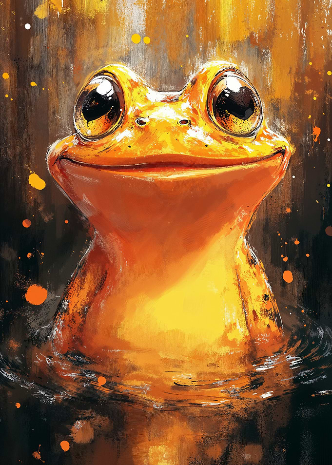 Smiling Frog Painting
