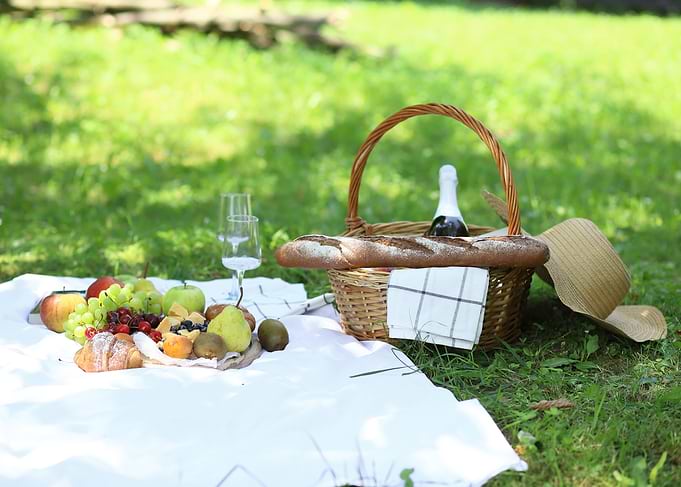 Picnic Basket on Grass