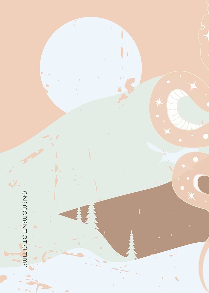 Pastel Moon & Snake
