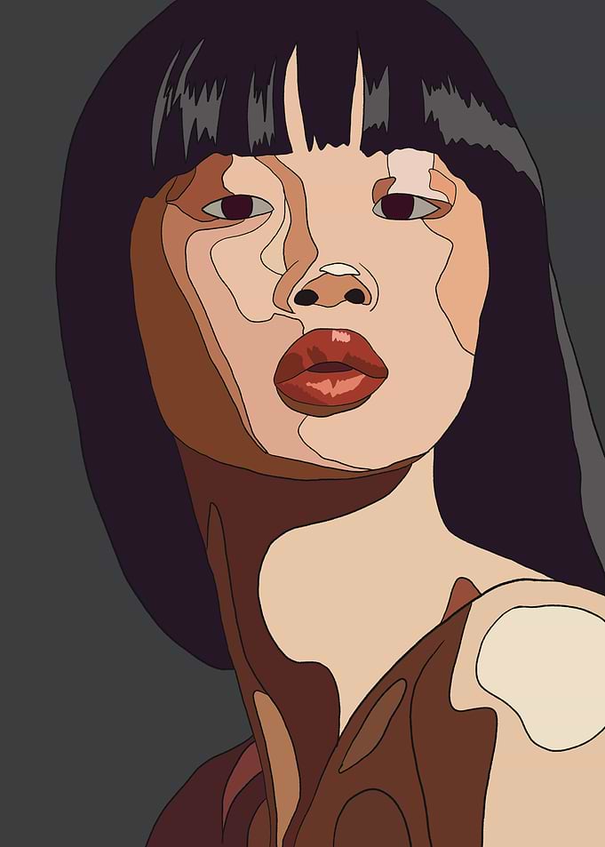 Woman with Red Lips