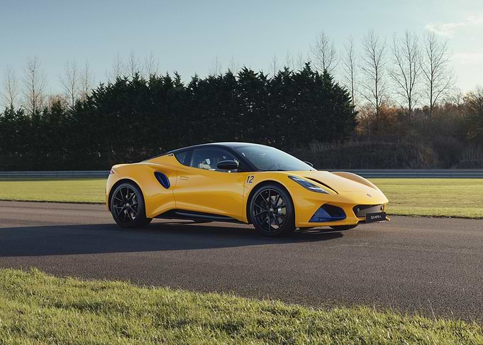 Yellow Lotus Emira Sports Car