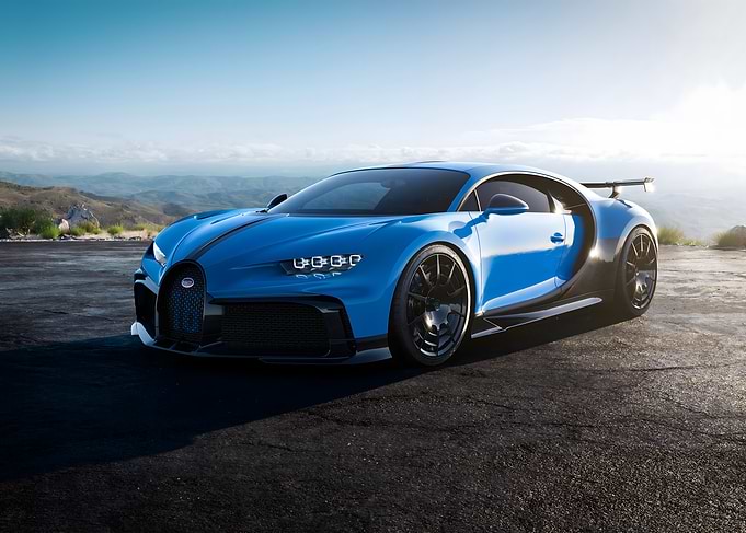 Blue Bugatti Chiron Super Sport