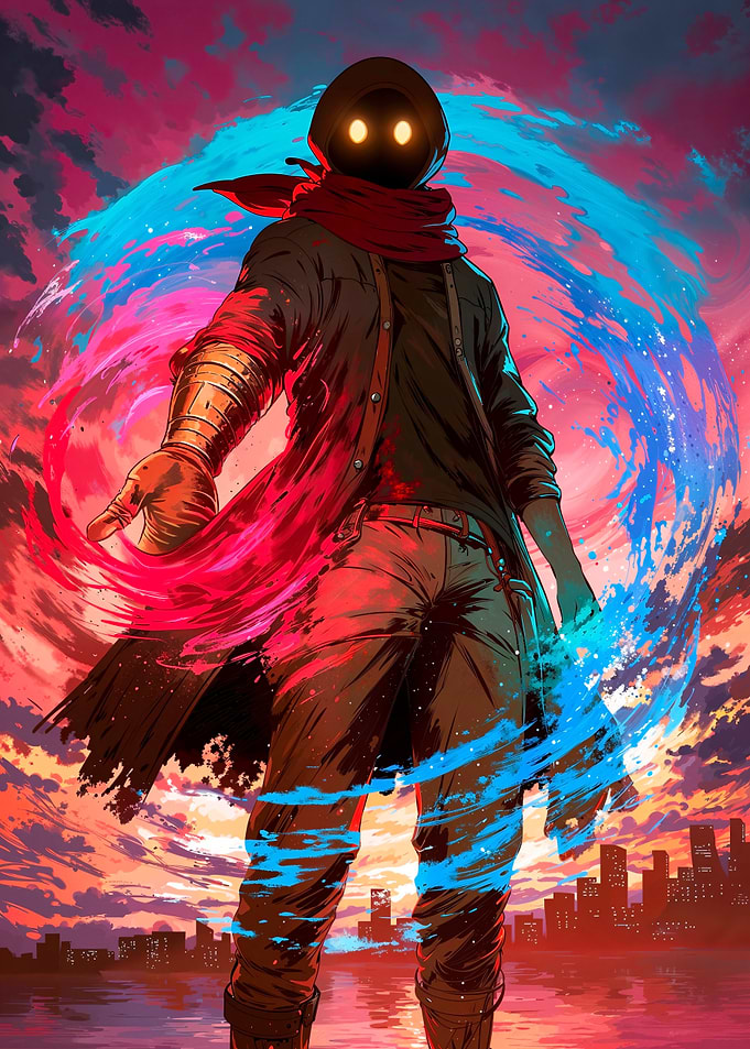 Mysterious Figure with Energy