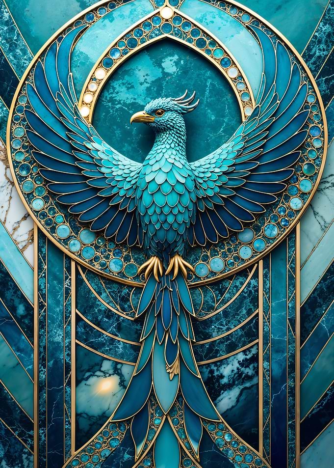 Kintsugi blue Phoenix