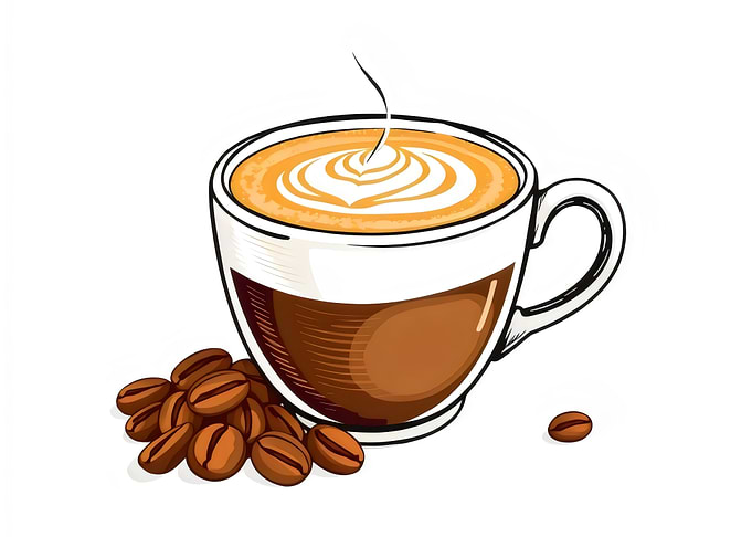 Cappuccino with Coffee Beans