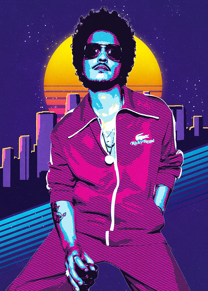 Bruno Mars Retro Art