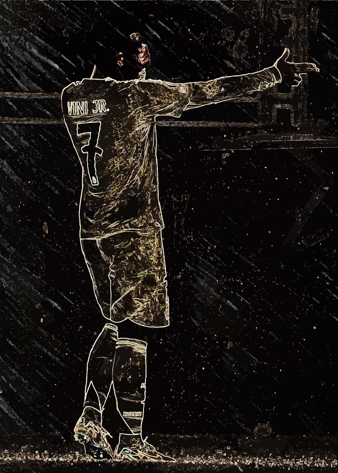 Vini Jr Vintage Soccer Art