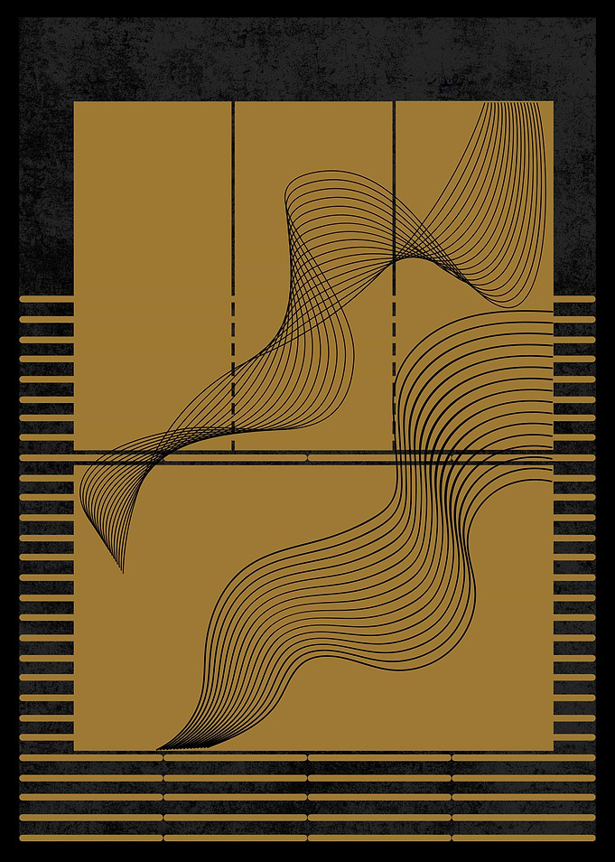 Abstract Gold & Black Art