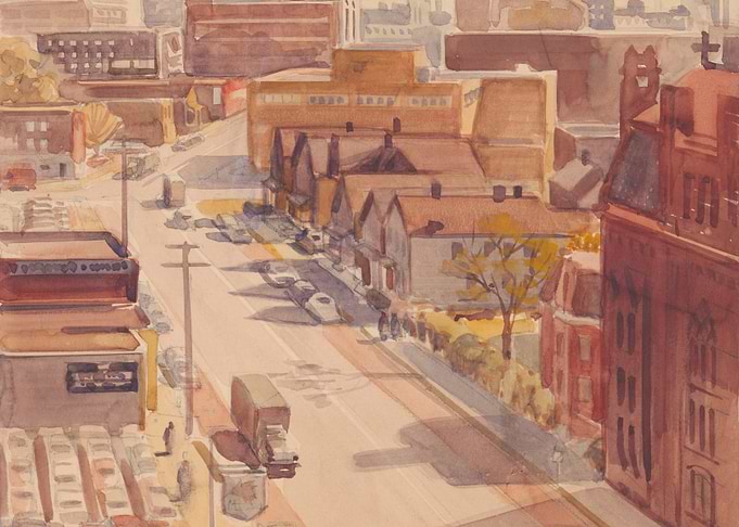 Cityscape Watercolor Painting