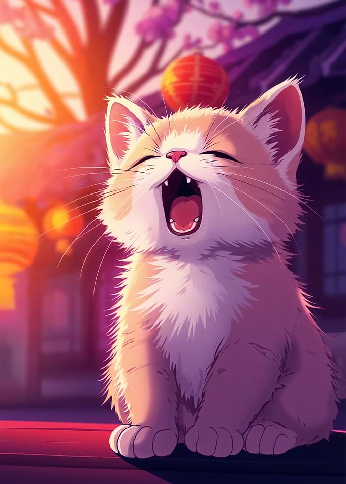 Kitten Yawning