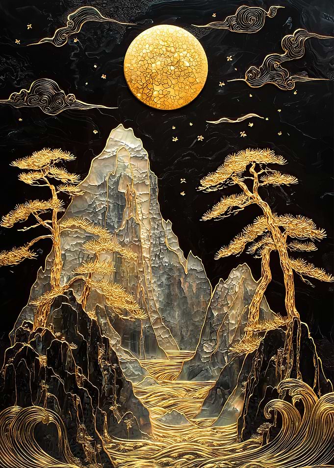 Golden Mountain Landscape