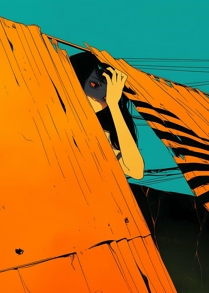 Anime Girl Hiding