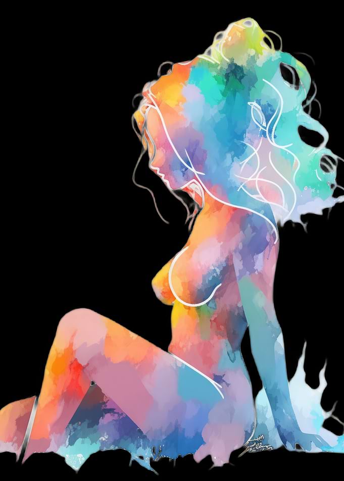 Colorful Woman Silhouette