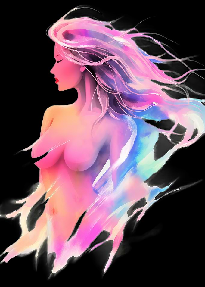 Abstract Woman in Pink