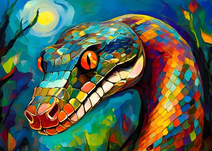 Fantasy Snake Print