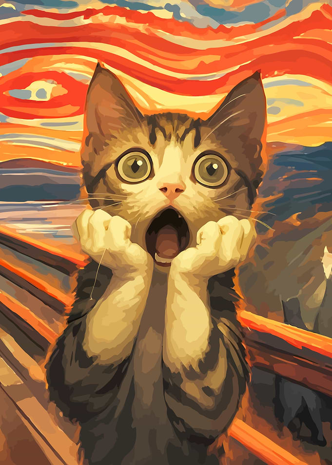 Cat Scream Painting
