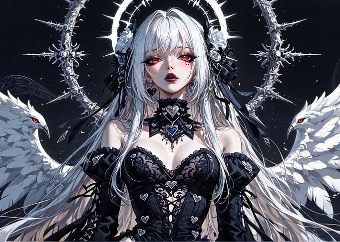 Goth Angel Anime Girl