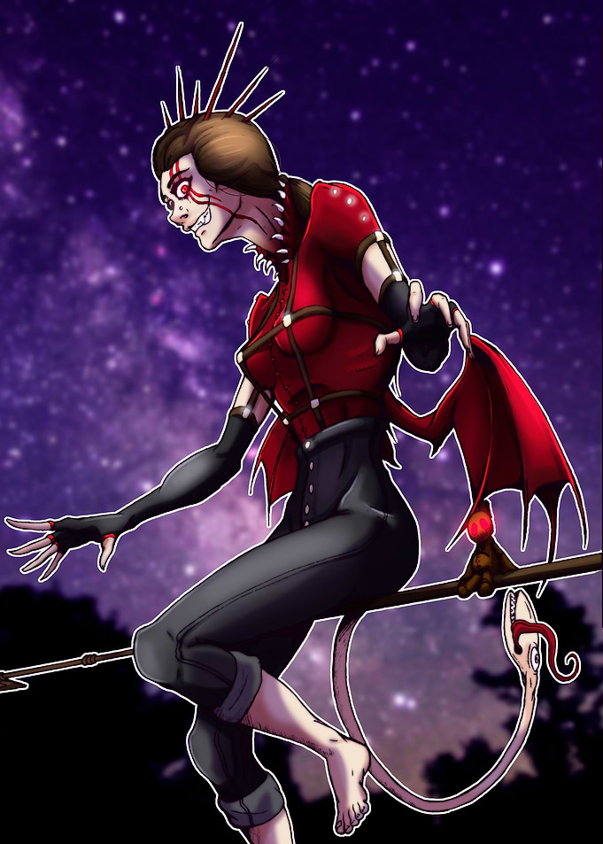 Demonic Witch Flying