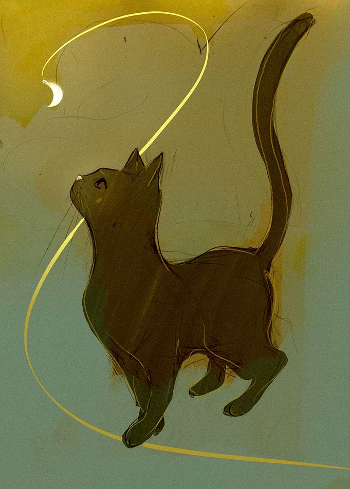 Cat Reaching for Moon