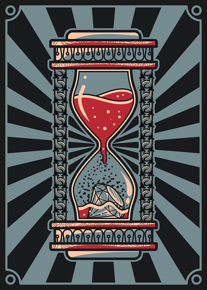 Hourglass & diamond vintage design