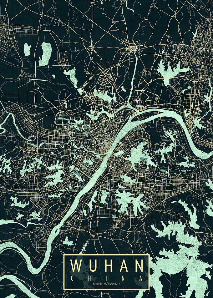 Wuhan City Map China Summer