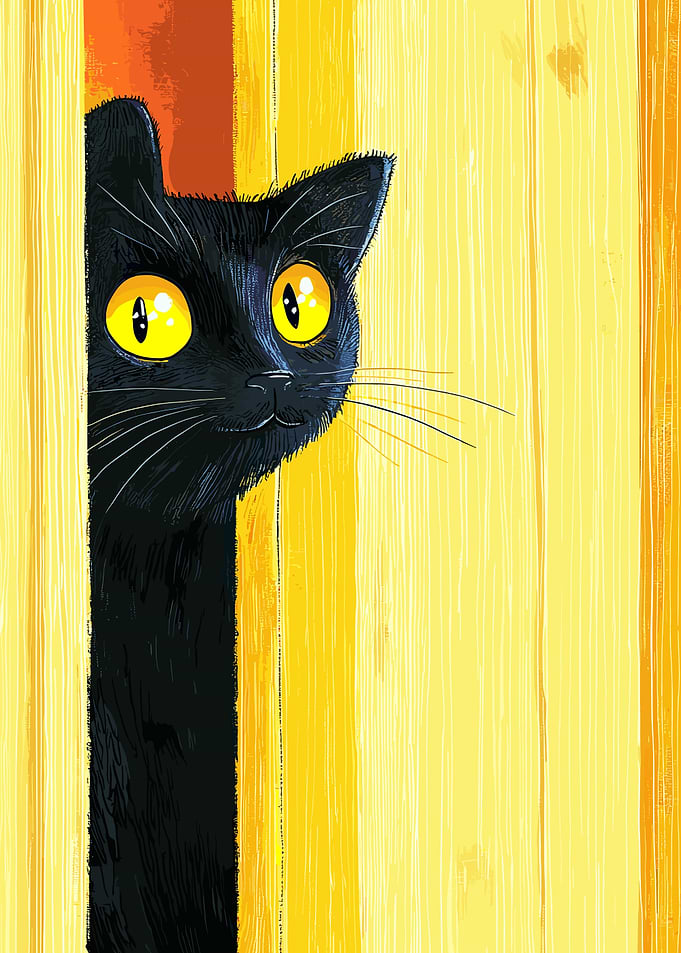 Black Cat Peeking